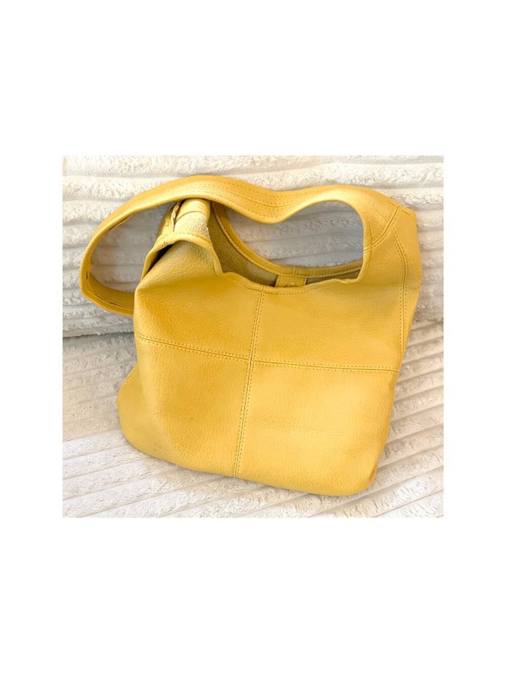 Butter Yellow Faux Suede Bucket Hobo Bag